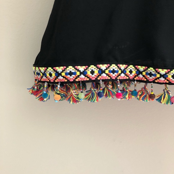 {alya} Halter tank top with beads and fringe, S - Picture 2 of 7